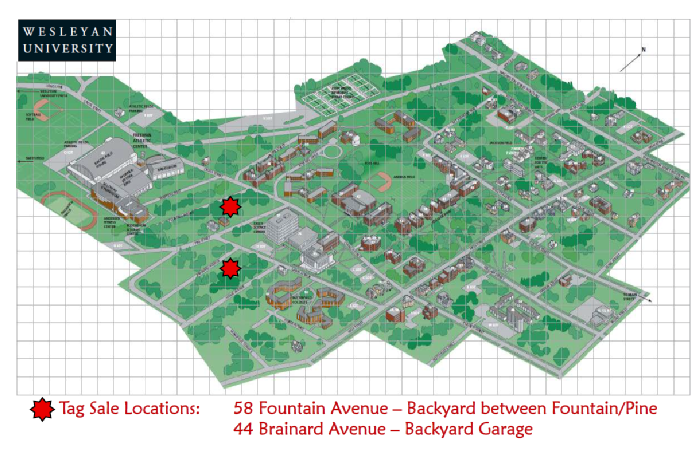 Waste Not Sale locations are at 44 Brainerd and 58 Fountain Avenues.