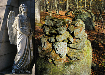 statue and garden in CT