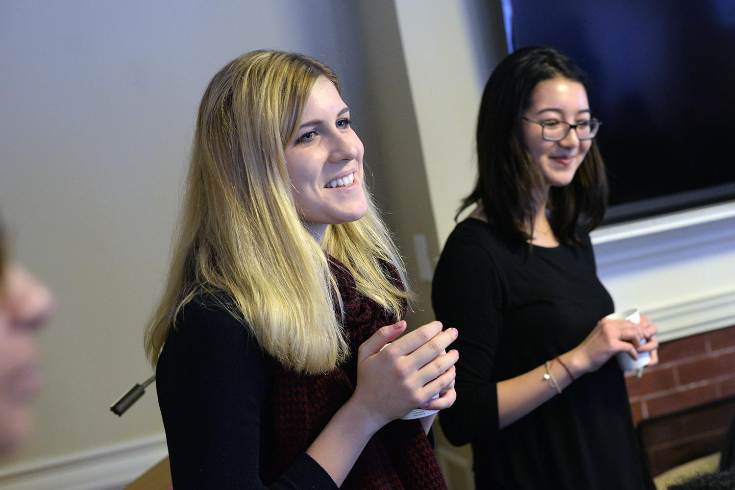 WesWIS Steering Committee members Alex Irace and and Maya Lopez-Ichikawa.